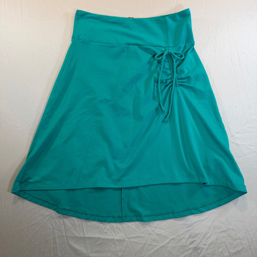 The North Face Womens Teal Green Ruched Side Drawstring High Low Active Skirt‎ S